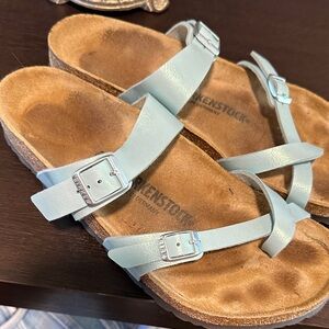 Birkenstock Sky Blue Cross-Strap Sandals